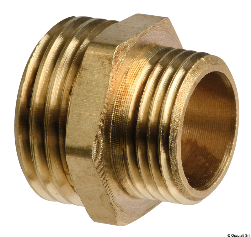 Brass double nipple 3/4" x 1"