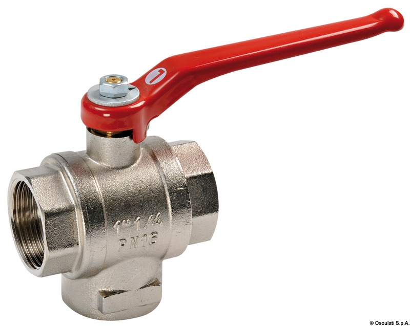 Ball ball brass 3-way 1"1/4 L