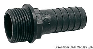PP male hose adaptor 1" x 30 mm
