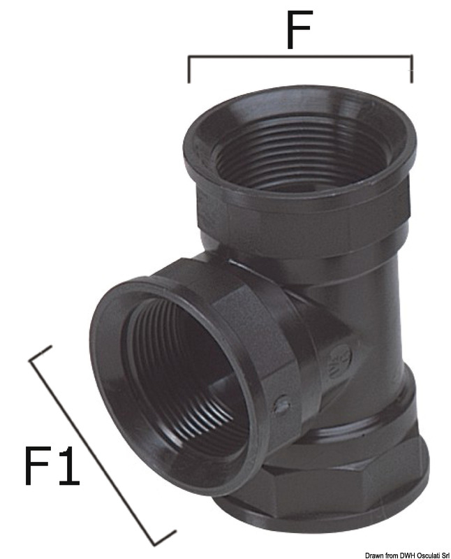 Thermopolymer T-joint 3/4"-1/2"
