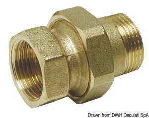 Straight 3-piece connector 3/8"