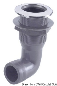 Nylon skin fitting 1"1/2 38mm w/SS head 90°adaptor