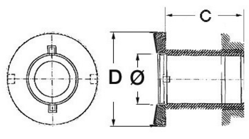 Flush skin fitting AISI 316 mirror polished 1"