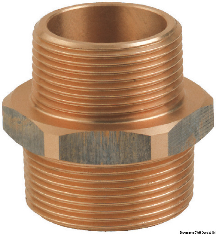 GUIDI bronze M-M double nipple 3/4" x 1/2"