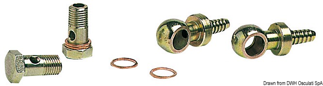 Kit 2 swivelling brass joints 10 mm