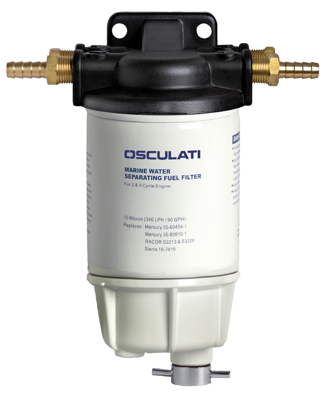 Universal water/fuel separating filter