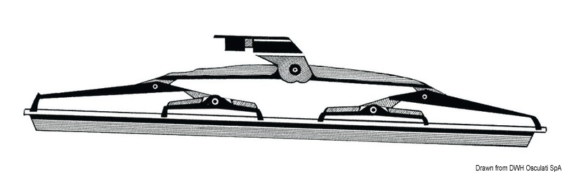 SS windshield blade w. silicone flap 356 mm
