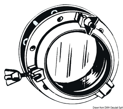 Circular opening black nylon portlight 270 mm
