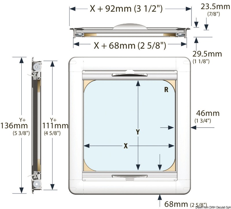 Oceanair roller blind and flyscreen for Lewmar 10 built-in