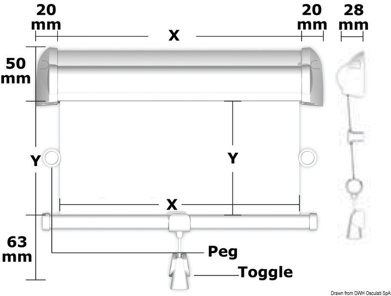Oceanair Hatch Shade roller blind 556 x 600 W