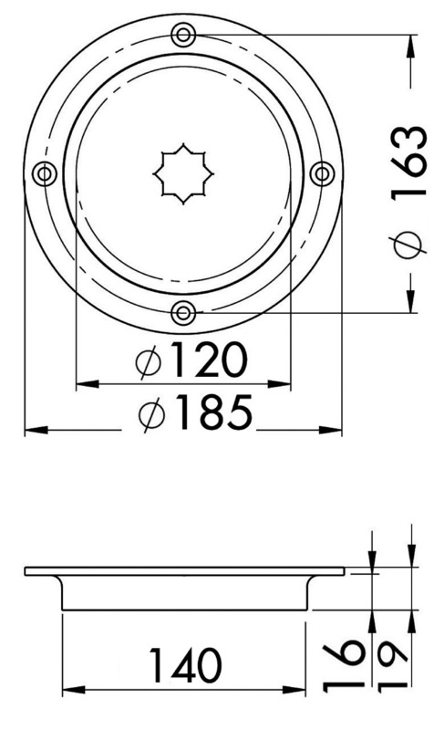Inspection hatch AISI 316 passage 120 mm