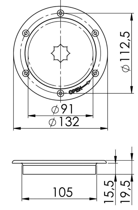 Inspection hatch AISI 316 passage 91 mm