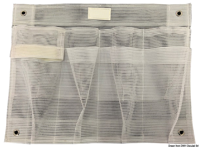 Storage pocket white sail fabric 390 x 300 mm with compartments