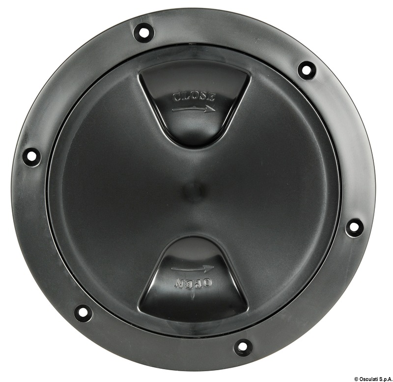 Black hatch with latch, 152 mm