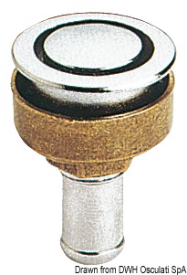 Fuel vent chromed brass elbow straight 20 mm