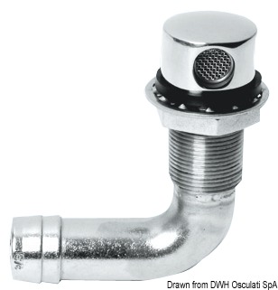 90° Fuel vent mirror polished SS 19 mm