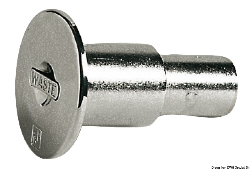 Chromed brass FUEL straight deck plug 50 mm