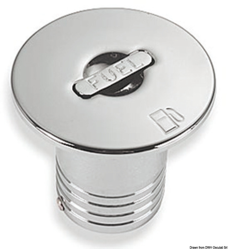 Chromed brass FUEL straight deck plug 50 mm