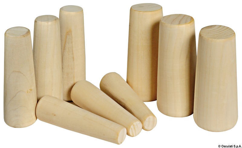 Series of 9 emergency wooden plugs 20 to 49 mm