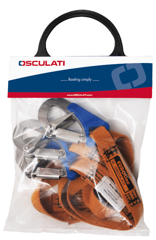 Euro Lightline safety line 2m + 3 shackles Fast opening