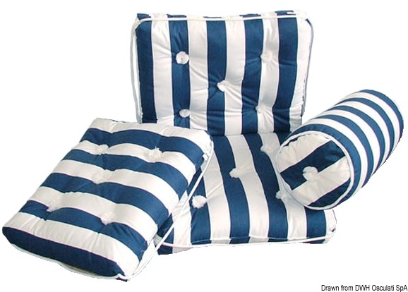 Cotton cushion backerest blue/white stripes430x750