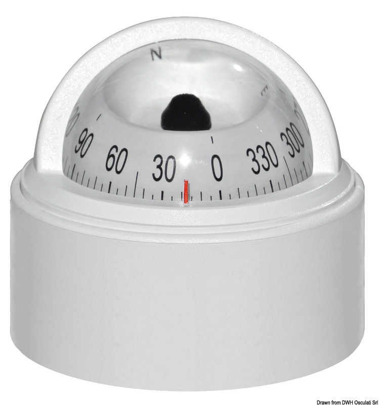 RIVIERA Stella white compass 2"1/2 w/cover, white rose