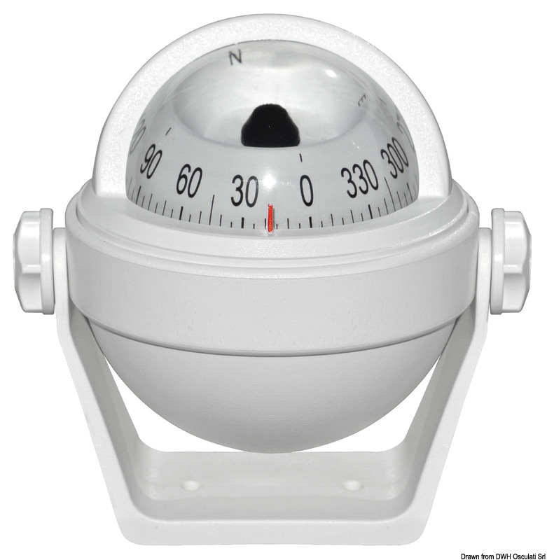 RIVIERA Stella white compass 2"1/2 w/bracket, white rose
