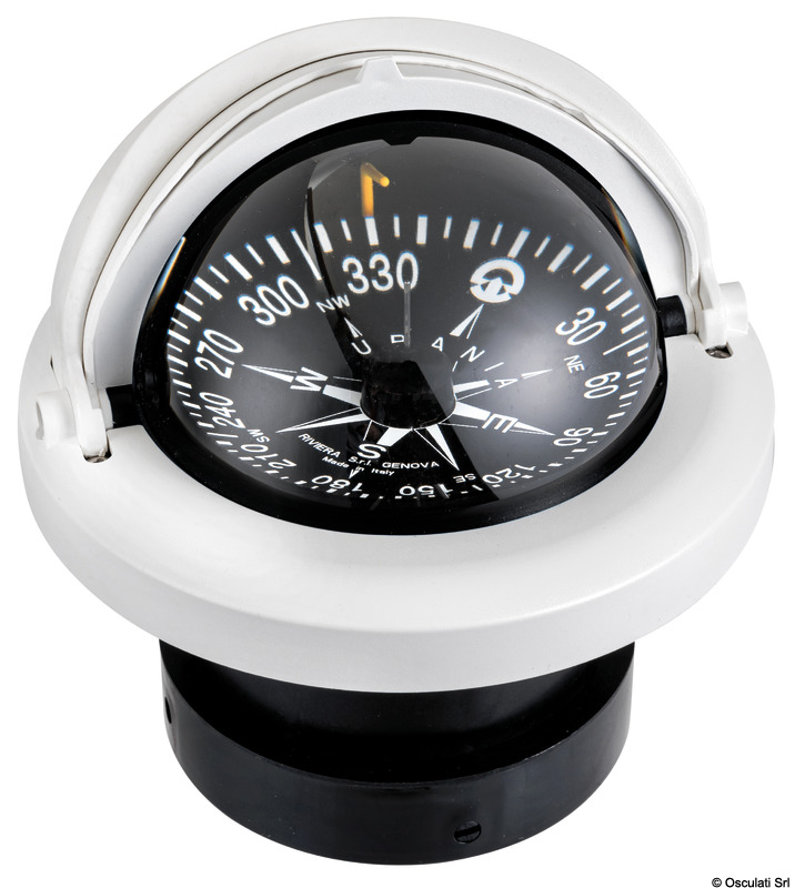 RIVIERA compass 4" w/cover white rose/black body topview