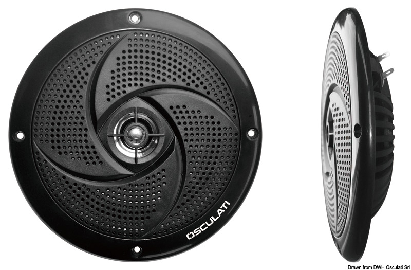 Pairs of dual cone ultra slim speakers 4" - black
