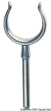 Chromed brass rowlock 14 x 64 mm