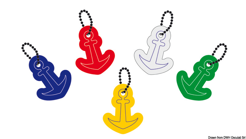 Softfoam keyring Anchor yellow