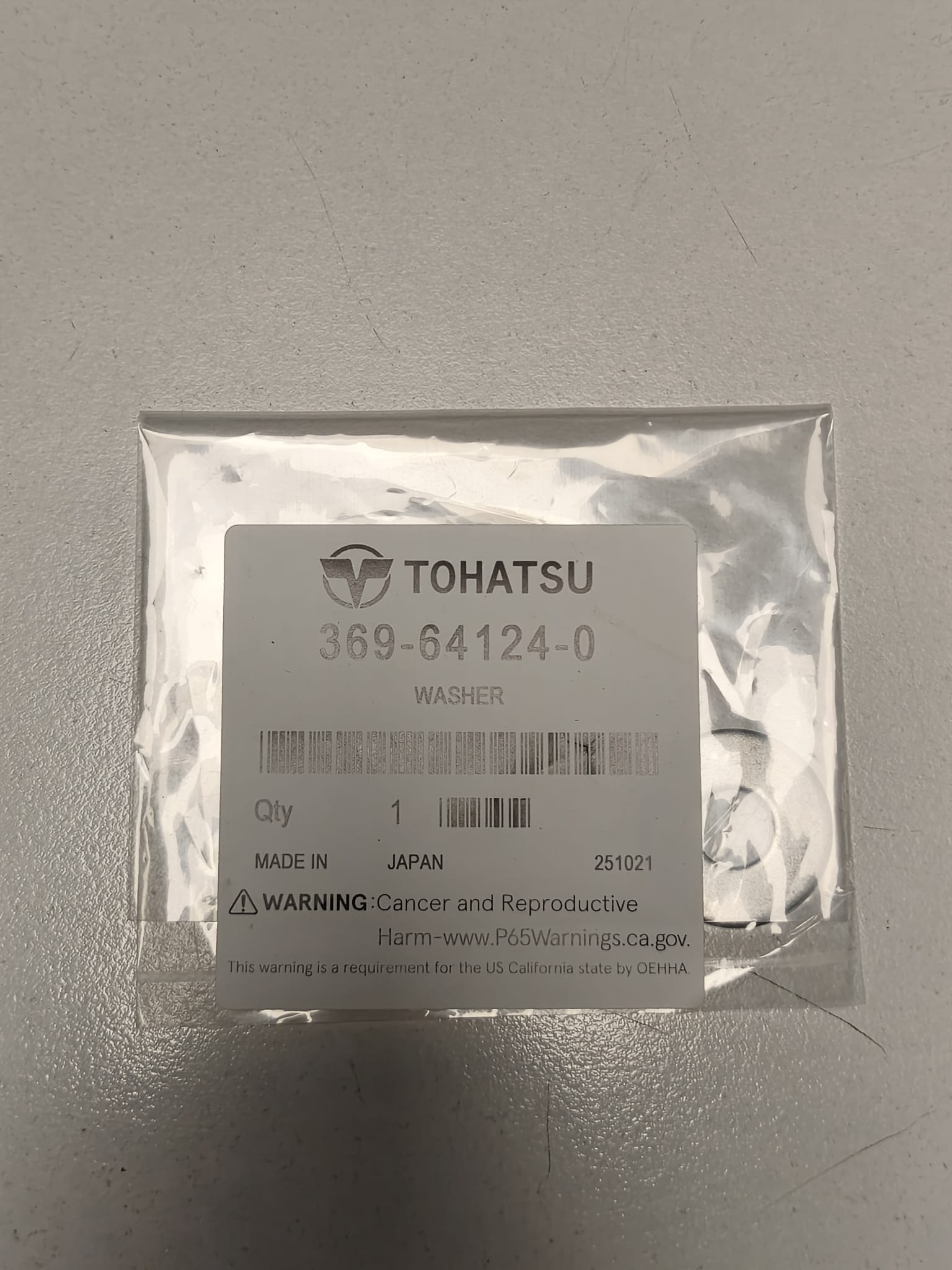 Tohatsu Washer 369-64124-0