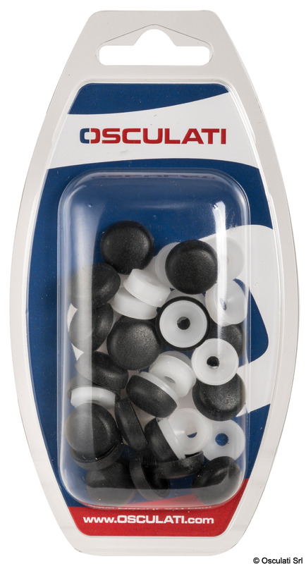 Washer w/ snap-on cap black 4.8/6.0 mm