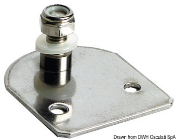Flat fastening plate w/8-mm threaded pin
