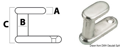 Coat hook polished AISI316