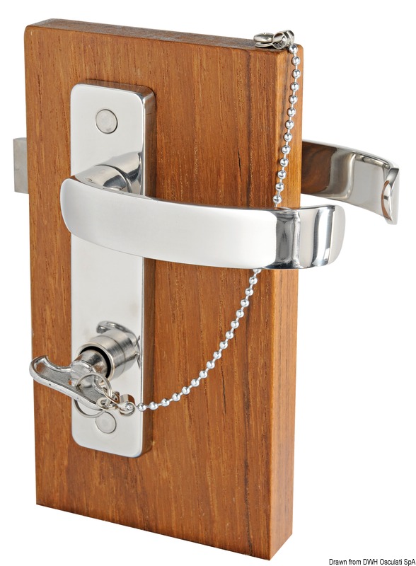 Contemporary pair of handles w/plates RH outside + inside