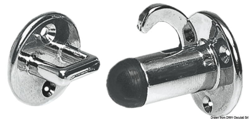 Chromed brass hatch or drawer stopper w/terminal