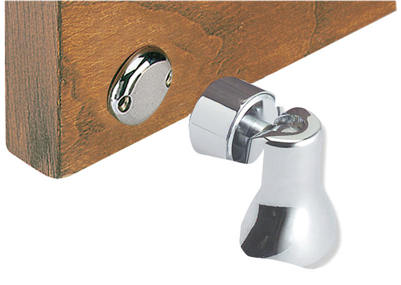 Chromed brass magnetic swivelling doorstop