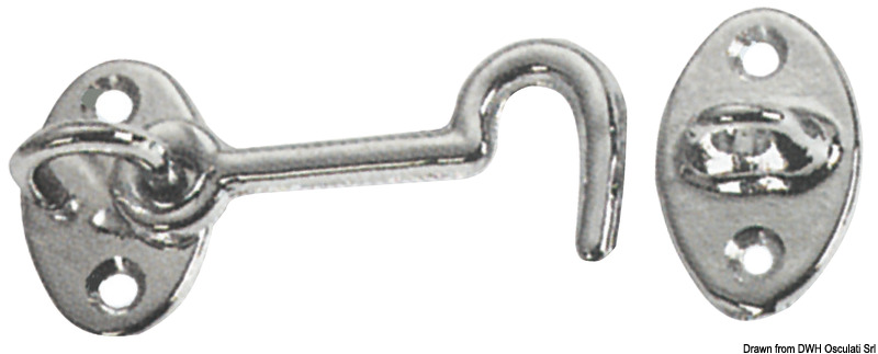 Chromed brass doorstop hook 80 mm