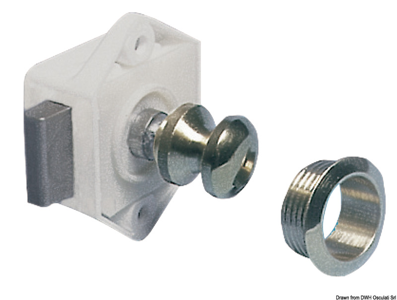 Mini push-lock polished and coated brass 16 mm