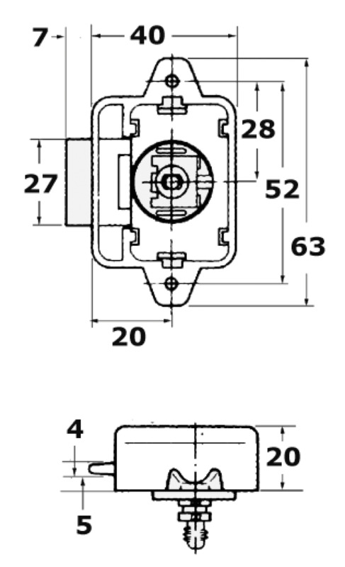 MEDIUM push button spring lock white