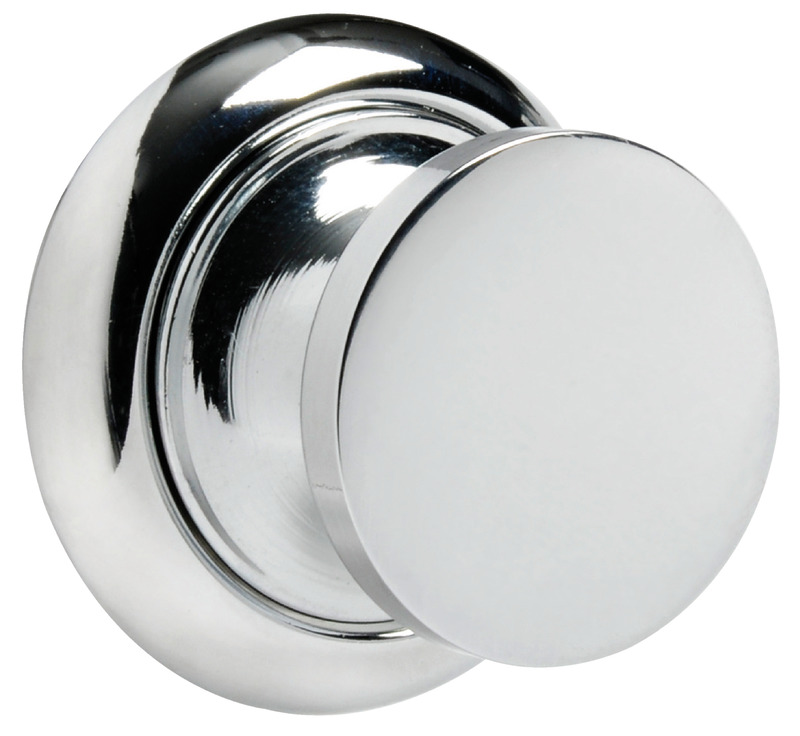 Knob + ring Round chromed ABS