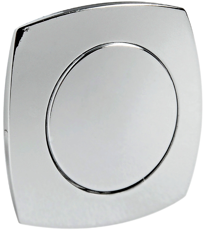Knob + ring Convex chromed ABS