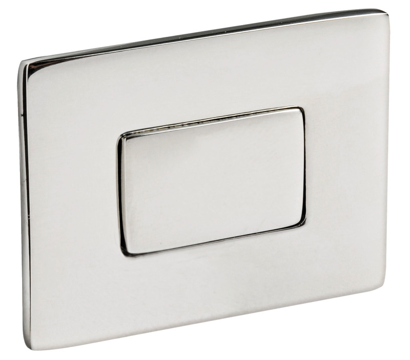 Knob + ring Rectangular chromed ABS