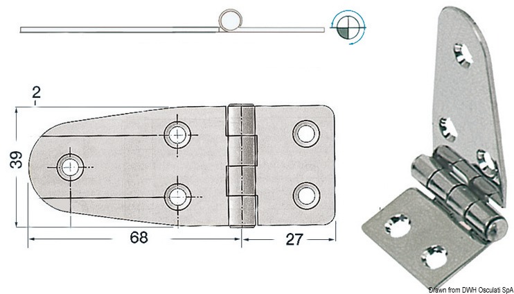 Hinge 95x39 mm