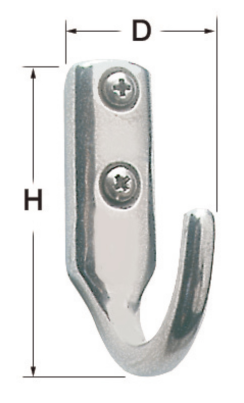 Polished SS hook 33x53 mm