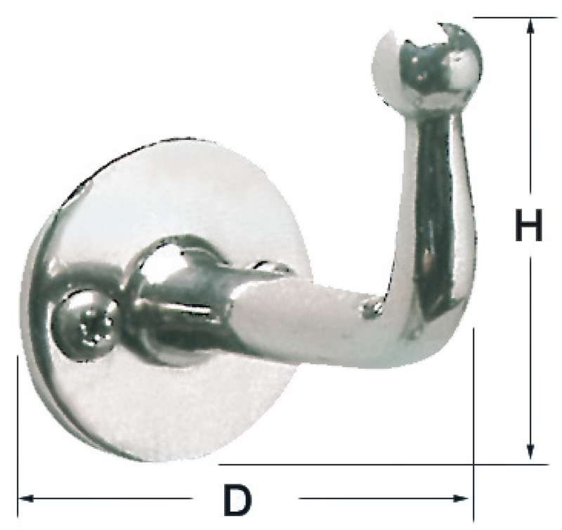 Polished SS hook 66x36 mm