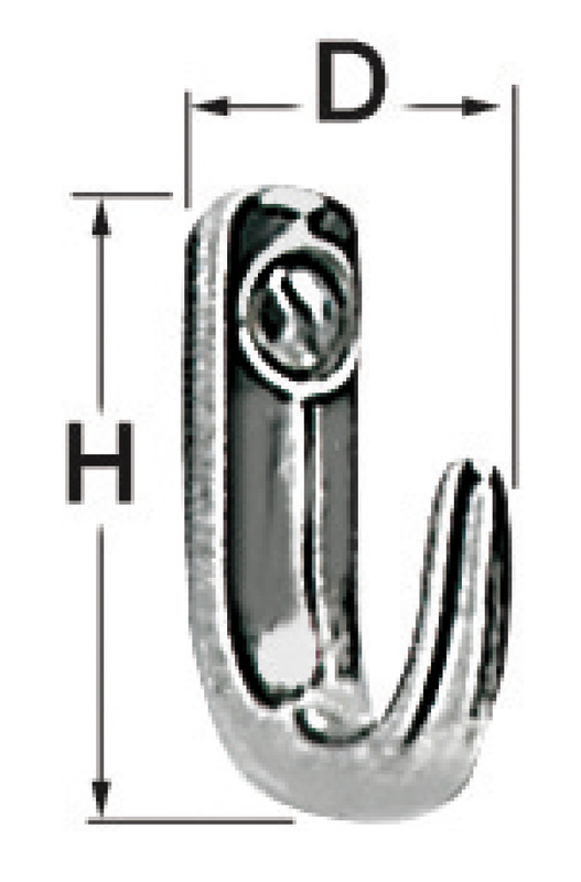 Polished SS hook 22x30 mm