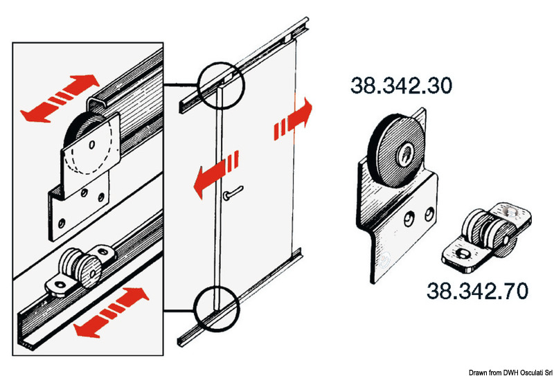 Sliding traveller 60x70 mm