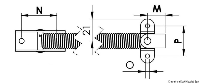 SS hatch stay 220 mm C
